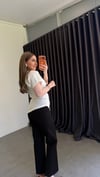 Kenarları Taş Detaylı T-shirt Ekru