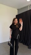 Kenarları Taş Detaylı T-shirt Siyah
