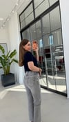 Kısa Kol Bisiklet Yaka Marka Triko Bluz Lacivert