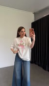 Kloi Flamingo Baskılı T-shirt Ekru