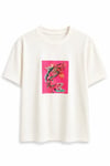 Koi Pink Fish T-shirt Ekru