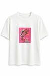 Koi Pink Fish T-shirt Ekru
