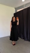 Kol Bağlamalı Midi Elbise Siyah