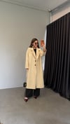 Kol Manşetli Oversize Kaban Krem