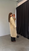 Kol Manşetli Oversize Kaban Krem