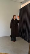 Kol Manşetli Oversize Kaban Siyah