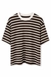 Koso Çizgili T-shirt Acı Kahve