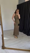 Kuyres Dantelli Astarlı Elbise Haki
