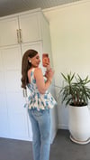 Lily Bloom Çiçekli Bluz Mavi
