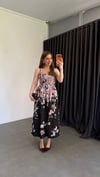 Lilyum Çiçekli Elbise Siyah
