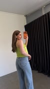 Lime Askılı Nakışlı Bluz 