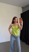 Lime Askılı Nakışlı Bluz 