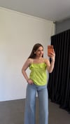 Lime Askılı Nakışlı Bluz 