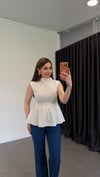 Livia Sıfır Kol Altı Fırfırlı Bluz Ekru