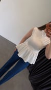 Livia Sıfır Kol Altı Fırfırlı Bluz Ekru