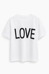 Lov Yazılı T-shirt Beyaz
