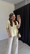 Mesti V Yaka T-shirt Sarı