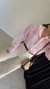 Mini Çizgili Gömlek Pembe