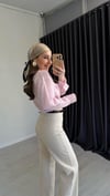 Mini Çizgili Gömlek Pembe