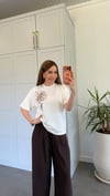 New Boncuklu Payetli T-shirt Beyaz