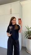 New Boncuklu Payetli T-shirt Lacivert