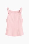 Omuzları Fiyonklu Bluz Pembe
