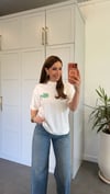 Ön Arka Baskılı Lcs T-shirt Ekru