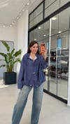 Oversize Kapişonlu Yağmurluk Ceket Lacivert