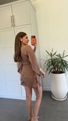 Pelerinli Elbise Camel