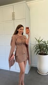 Pelerinli Elbise Camel