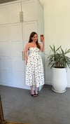Puanti Straplez Model Elbise Ekru