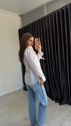 Punck İşlemeli Gömlek Beyaz