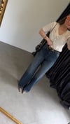 Retro Tensl Karışımlı Jean Koyu Mavi