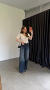 Retro Tensl Karışımlı Jean Koyu Mavi