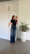 Retro Tensl Karışımlı Jean Koyu Mavi