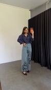 Roseleg İşlemeli Jean Mavi