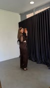 Saten Kemerli Pantolon Acı Kahve