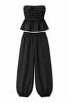 Shalwar Straplez Takım Siyah