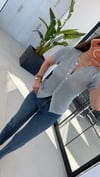 Sık Örgü Mini Düğmeli Triko Hırka Bluz Mavi