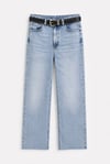 Sky Blue Siyah Kemerli Jean Açık Mavi
