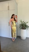 Spaget Pullu Elbise Gold