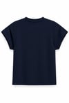 Taş Yakalı Modal Vatkalı T-shirt Lacivert