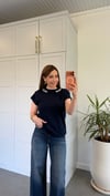 Taş Yakalı Modal Vatkalı T-shirt Lacivert