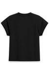 Taş Yakalı Modal Vatkalı T-shirt Siyah