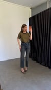 Tonade Orta Tintli Dikiş Kemerli Jean Koyu Mavi
