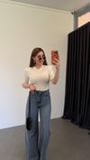 V Yaka Vatkalı Modal Bodysuit Ekru