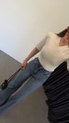 V Yaka Vatkalı Modal Bodysuit Ekru