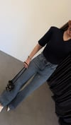 V Yaka Vatkalı Modal Bodysuit Lacivert