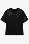 Vina Payet İşlemeli T-shirt Siyah