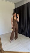 Waistcoat Takım Kahverengi